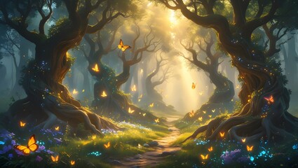 Magical forest view ,Generative AI