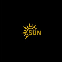 Sun logo icon isolated on dark background