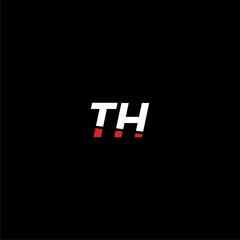 Letter TH logo icon isolated on dark background