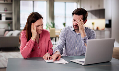 Troubled Couple Discussing Unexpected Expenses and Financial Struggles