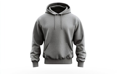 Gray hoodie with a drawstring hood and kangaroo pocket