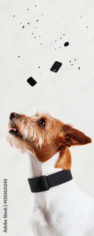 Poster smart pet wellness revolution minimalist iot wearable tech transforming canine health tracking with 