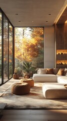 Elegant natural home with sophisticated neutral decor high resolution picture