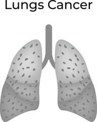 Lungs Cancer Vector Illustration