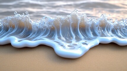Obraz premium Ocean Wave Crashing on Sandy Beach Shore