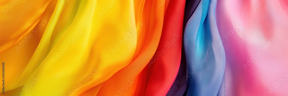 Aufkleber chromatic flow vibrant textile design inspiration - dynamic rainbow fabric texture for creative mark