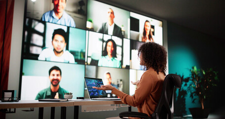 Online Video Conference Webinar On Computer