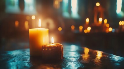 Warm Glow of Candle Light