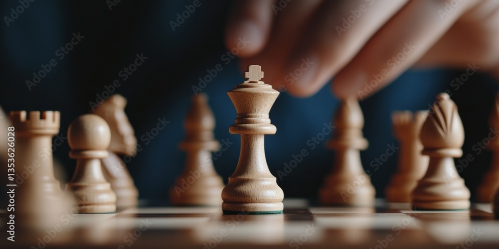 Poster Minimalist Chess Strategy Focused Gameplay in High-Stakes Professional Tournament - Cognitive Performance and Competitive Mindset for Next-Gen Skill Development