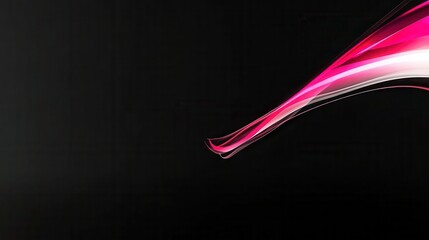 Abstract pink and white wave design on a dark background, perfect for modern art