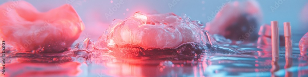 Poster Avant-Garde Liquid Dynamics Immersive Macro Fluid Exploring Digital Wellness and Sensory Design Innovation for Next-Gen Creative Visualization