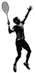 badminton player silhouette vector