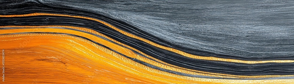 Poster high resolution abstract artistic background with dynamic brush strokes in orange, black, and gray t
