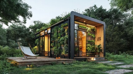 Sustainable living: Modern tiny home seamlessly integrates nature and architecture