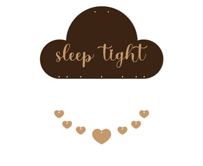 Nursery sleeping mobile wood cut template, laser cut template