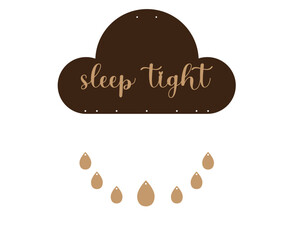 Nursery sleeping mobile wood cut template, laser cut template