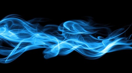 Fototapeta premium A digital illustration of blue smoke against a black background.
