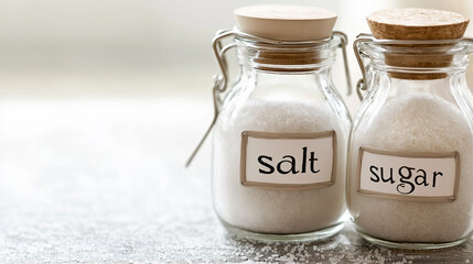 isolated salt and sugar