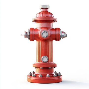 Red fire hydrant on white isolate background.