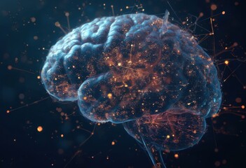 A detailed illustration of the human brain's anatomy