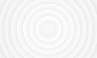 White concentric circle background. minimal abstract radial pattern with soft gradient for modern design. vector illustration.