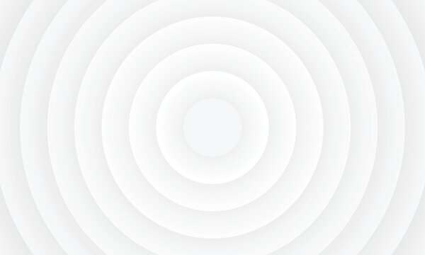 White concentric circle background. minimal abstract radial pattern with soft gradient for modern design. vector illustration.