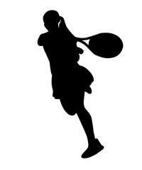 Silhouette of Stylish Tennis Athlete in Action