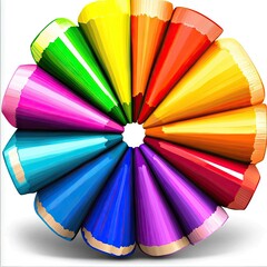 Obraz premium Colorful pencils arranged in a circle