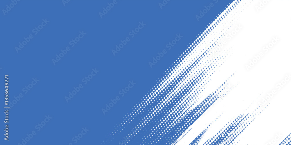 Poster dots halftone white and blue color pattern gradient grunge texture background.