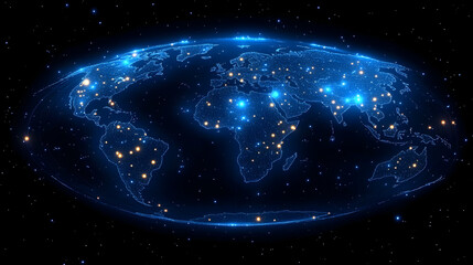 Obraz premium Global Network: Illuminating Connections Worldwide
