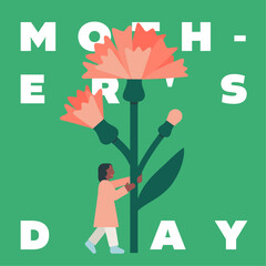 Modern Floral Mother's Day Celebration Illustration Design