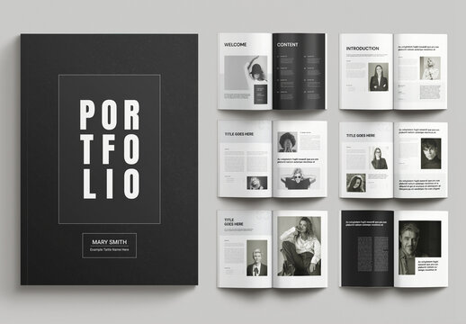 Portfolio Layout with Gray Accents