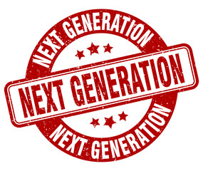 next generation stamp. next generation label. round grunge sign