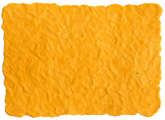 Yellow plasticine texture background. Frame of modeling clay material.