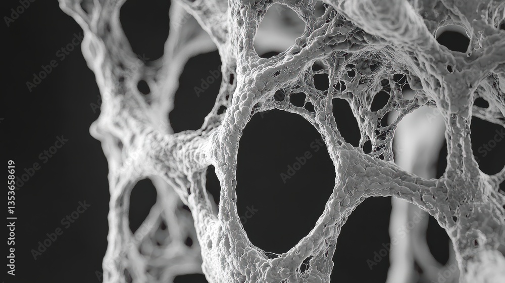 Poster close up of cellular structures showcasing intricate patterns and textures, highlighting beauty of b
