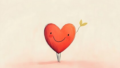 Happy Heart for Cupid's Arrow, Soft Background.