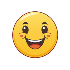 Fototapeta premium Happy yellow face emoji on transparent png background