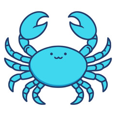 blue crab wild animal food meal flat color vector illustration template design