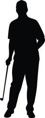 golfer silhouette logo isolated