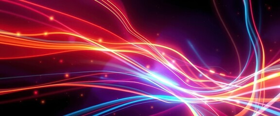 Fototapeta premium Abstract glowing energy streams, futuristic tech, vibrant colors, vector art, texture, beam
