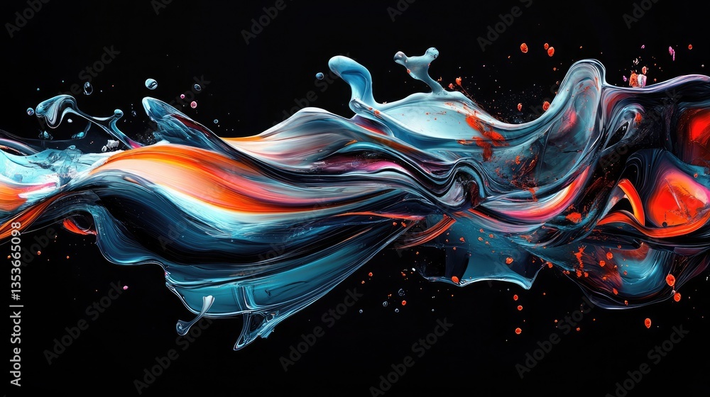 Poster explosive abstract paint flow delivers a mesmerizing visual for an 8k desktop background