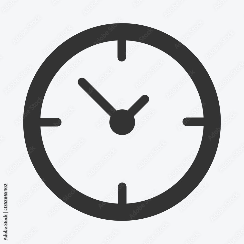 Poster a simple clock showing the time. simple analog clock displaying time. clock icon.