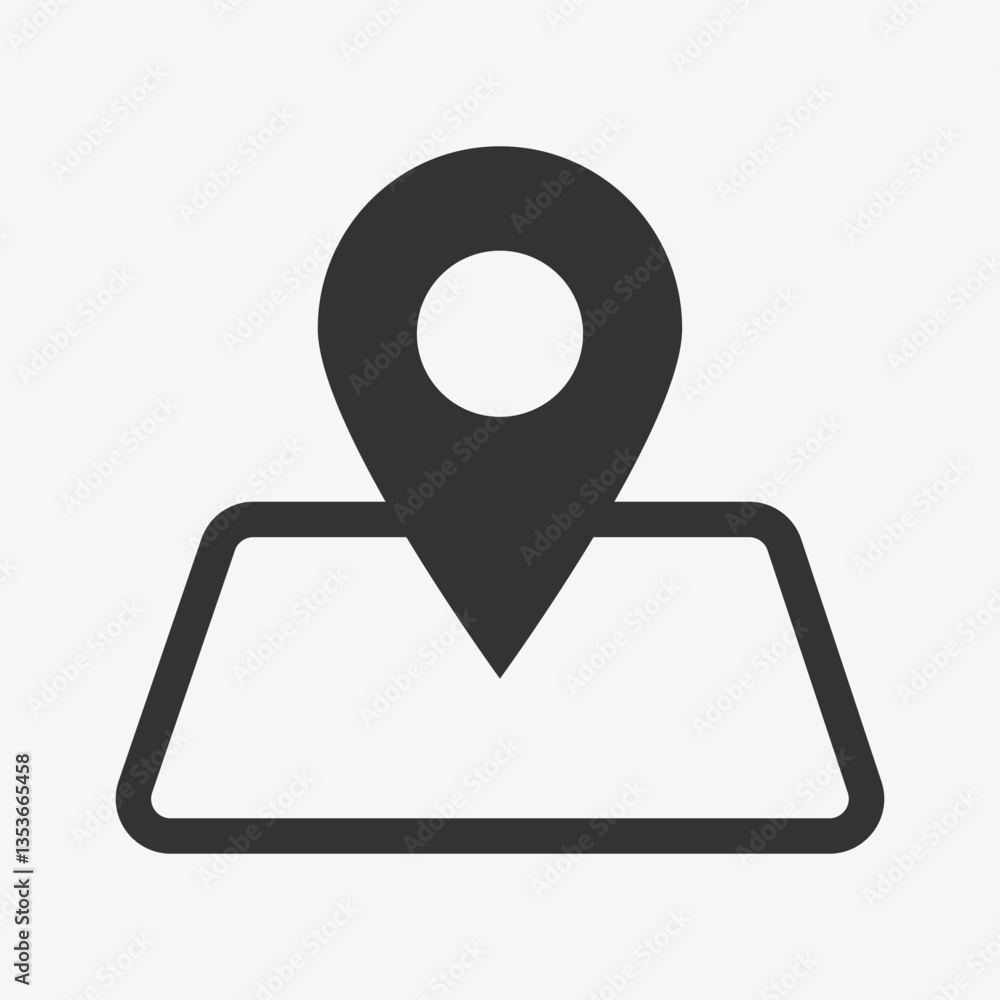 Poster map location icon. gps pin and map marker icon. map location symbol. navigation and travel.