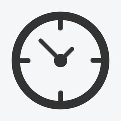 A simple clock showing the time. Simple Analog Clock Displaying Time. Clock icon.