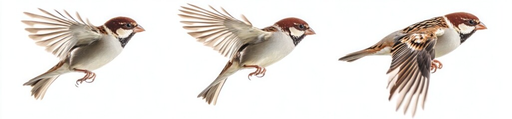 Obraz premium Three birds flying in the air