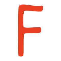 Bold red uppercase letter F with rounded edges on a white background. Modern and playful design, ideal for typography, branding, logos, and graphic projects.