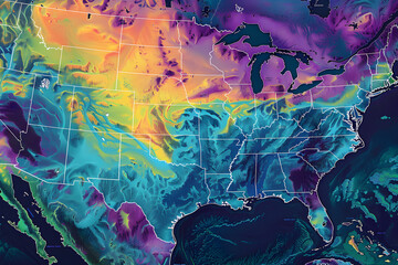 High-Resolution Weather Radar Display Demonstrating Cumulative Rainfall across a Geographical Region