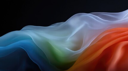 Obraz premium Flowing, colorful fabric drapes smoothly