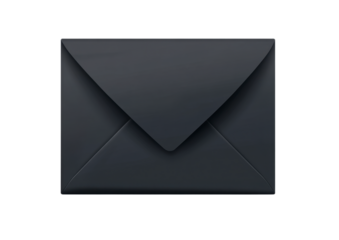 Dark Gray Envelope with a Professional Look. Isolated on a Transparent Background