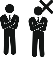 Business Etiquette Silhouette – Professional Do’s and Don’ts Vector Icon